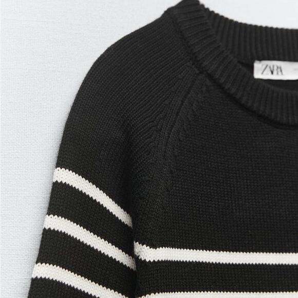 Zara Striped Knit Mini Dress New - Picture 4 of 6